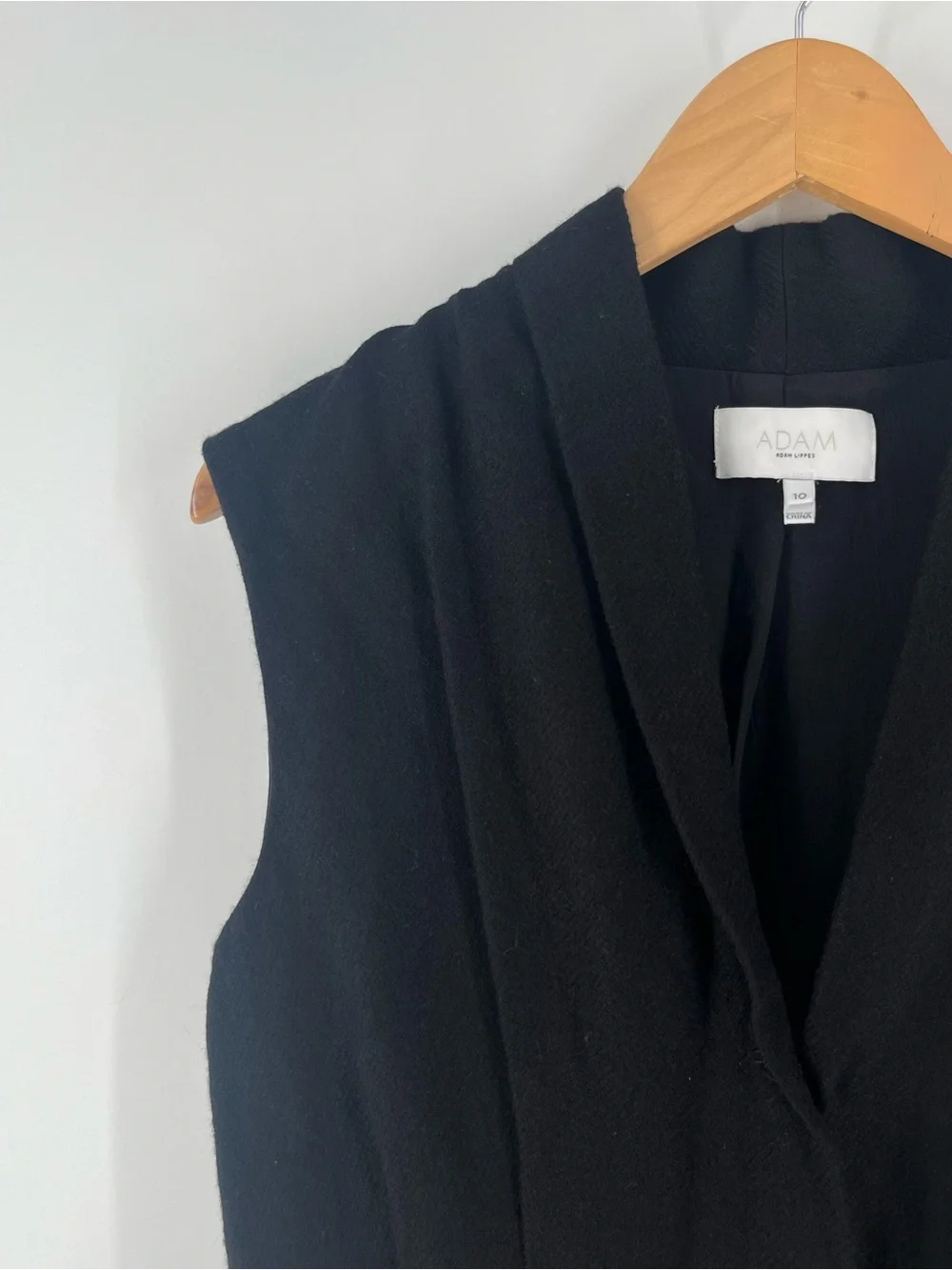 Adam Lippes 100% Wool Sheath Dress 10 Black Silk Lined Pockets Luxury Career - Picture 11 of 14